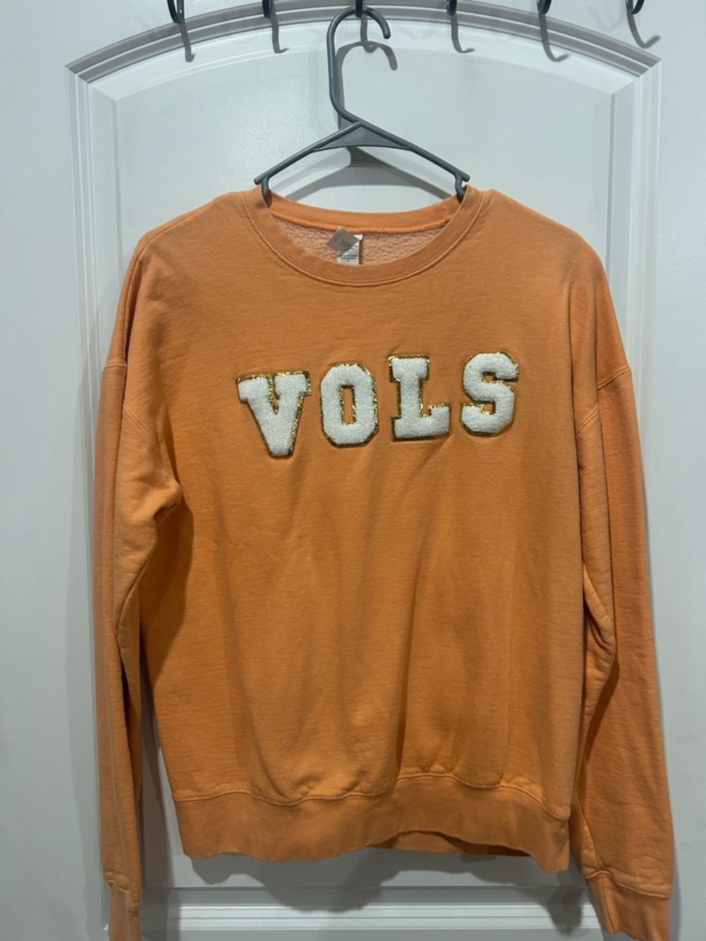 Hanes Orange Crewneck Sweatshirt with White 'VOLS' Applique